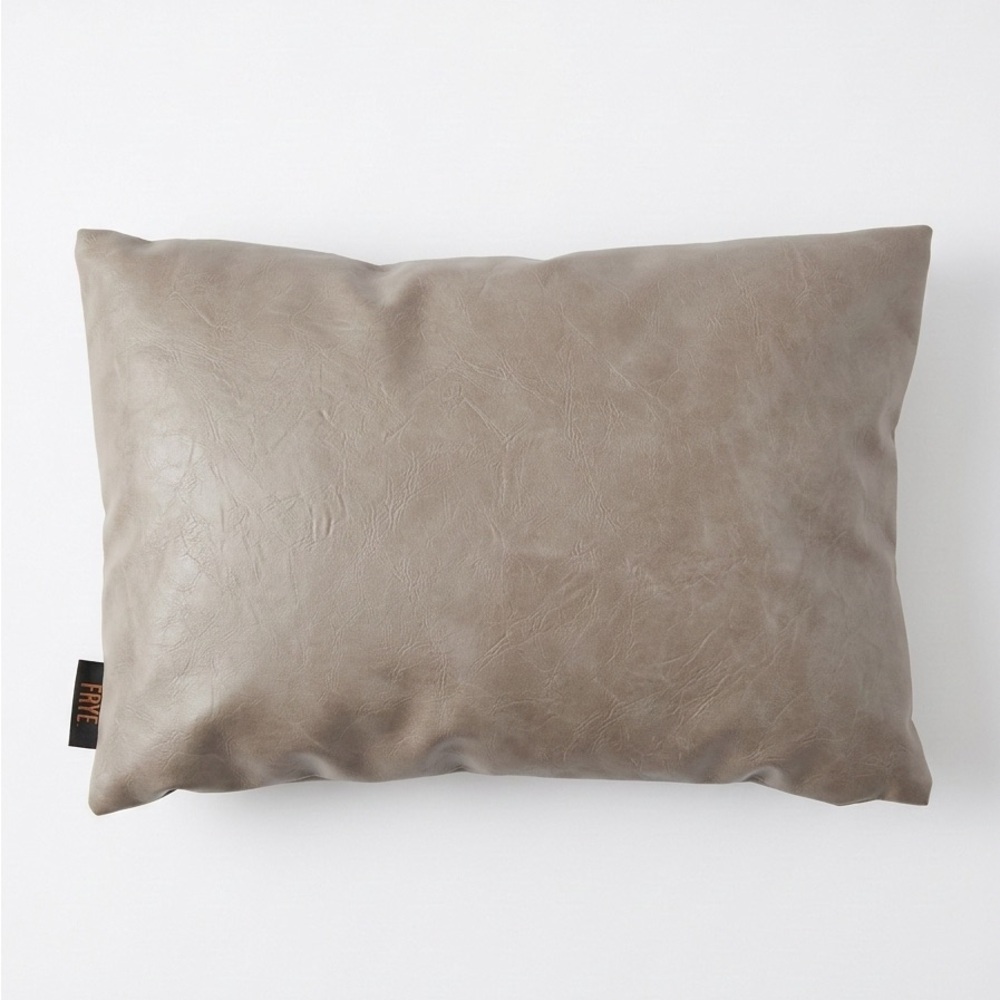 Frye Woven Gray Leather Pillow - Picture 2 of 3